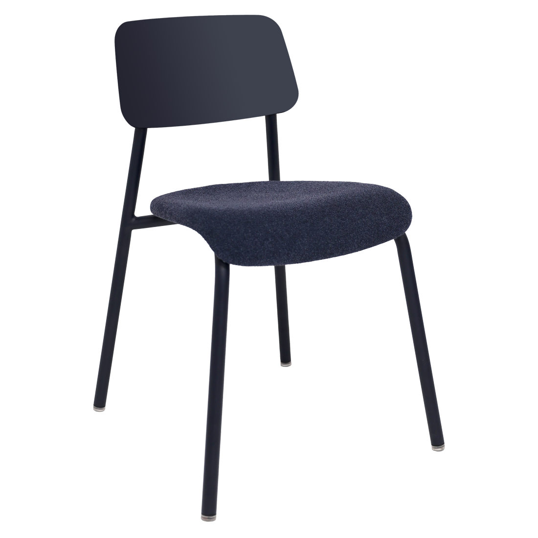 Chaise Studie Tissu — Bleu abysse · Bleu chiné