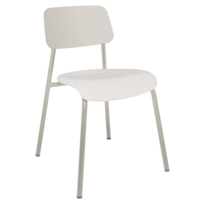 Chaise Studie Tissu — Gris argile · Blanc chiné