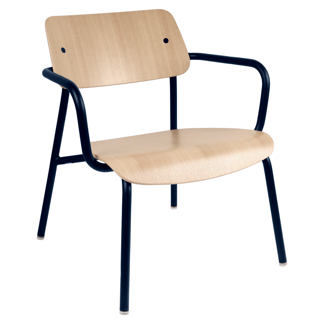 Fauteuil Studie Lounge Chêne — Bleu abysse
