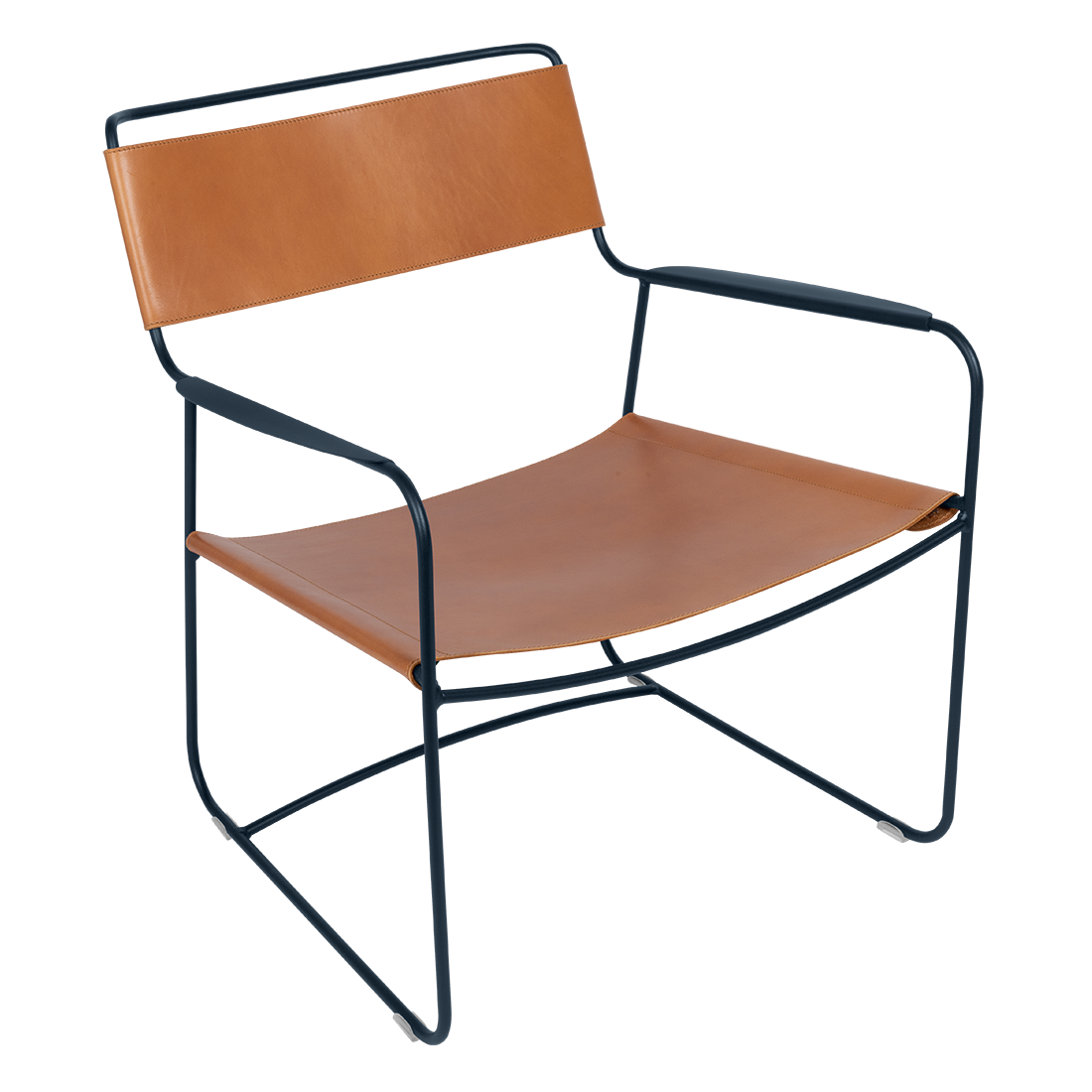Fauteuil Surprising Bas Cuir — Bleu abysse