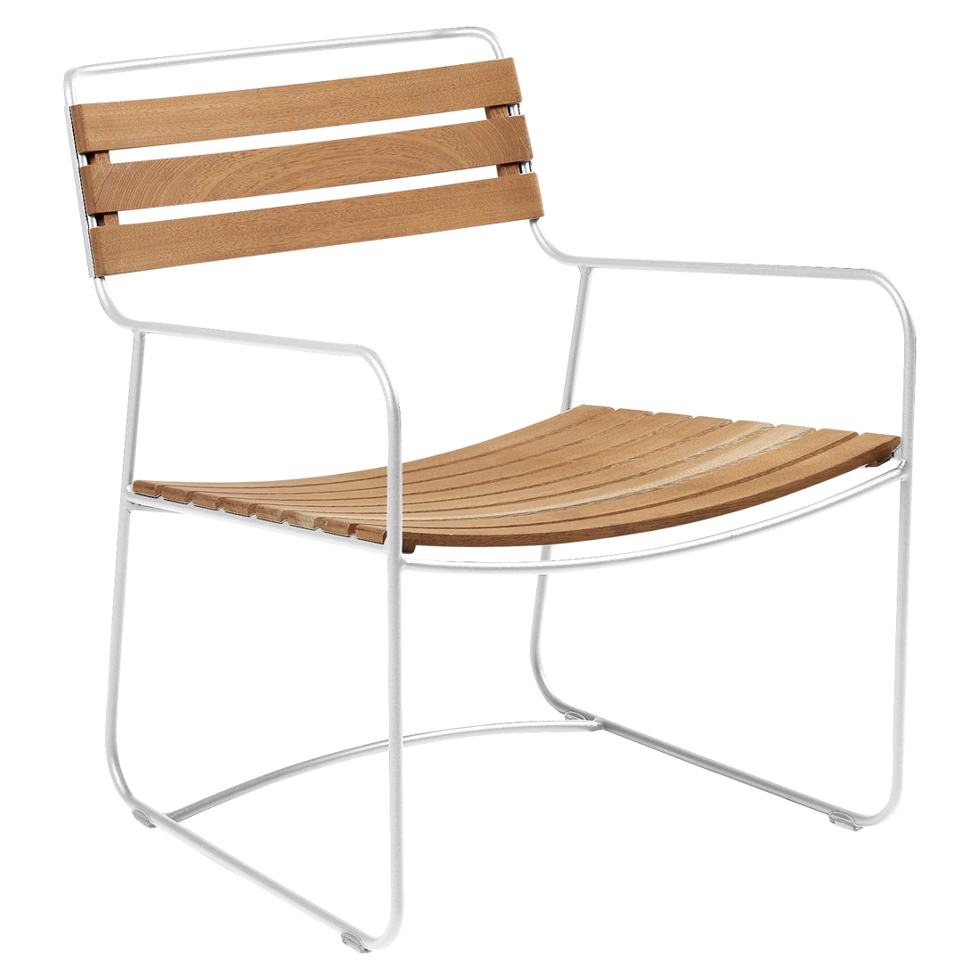 Fauteuil Surprising Bas Teck — Blanc coton