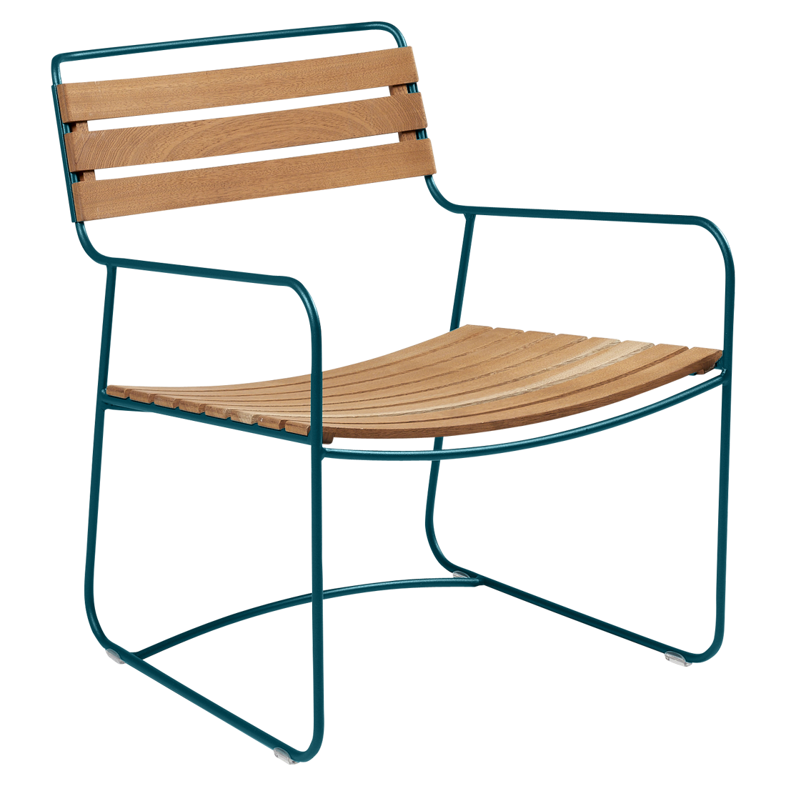 Fauteuil Surprising Bas Teck — Bleu acapulco