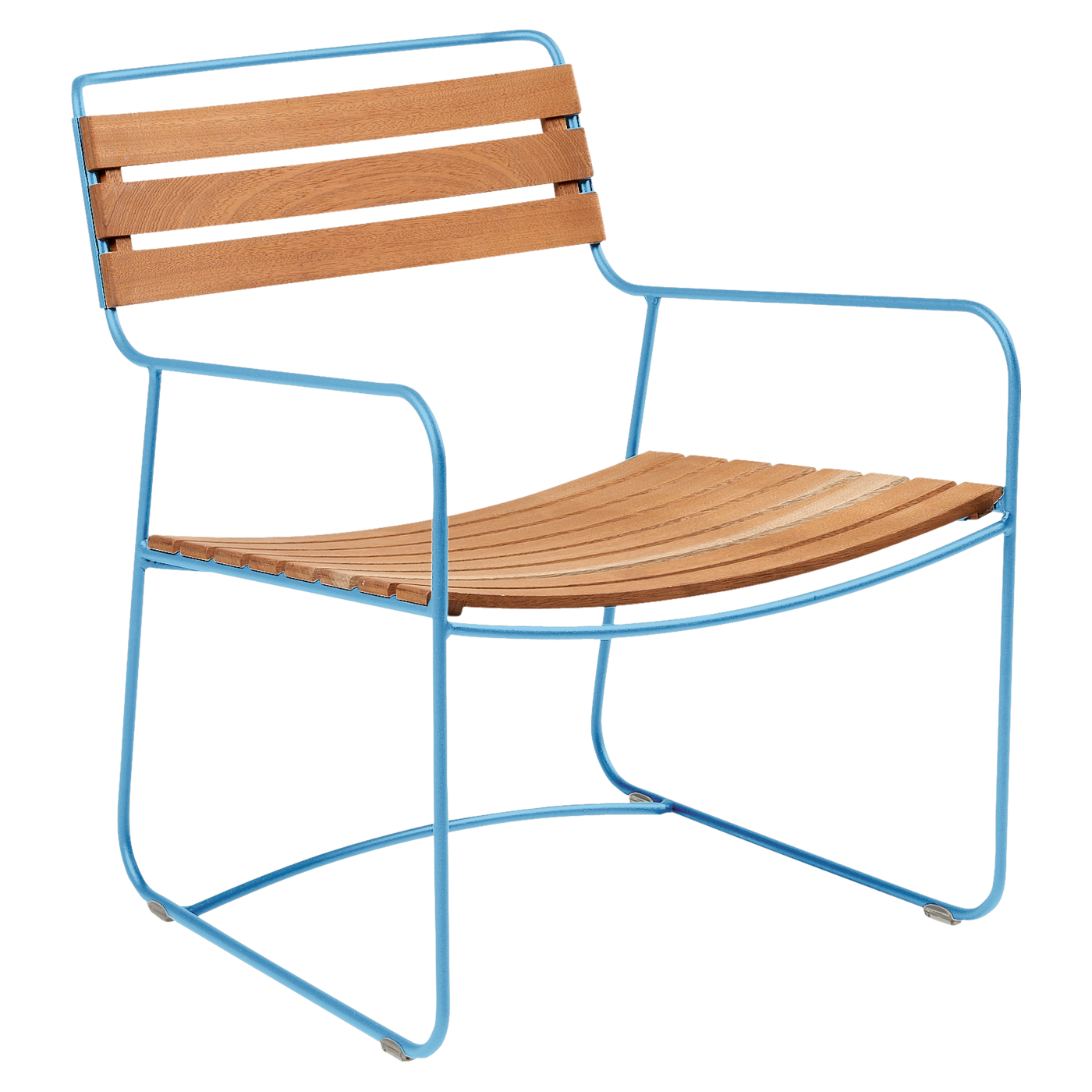 Fauteuil Surprising Bas Teck — Bleu maya