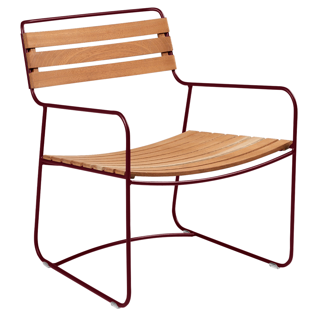 Fauteuil Surprising Bas Teck — Cerise noire
