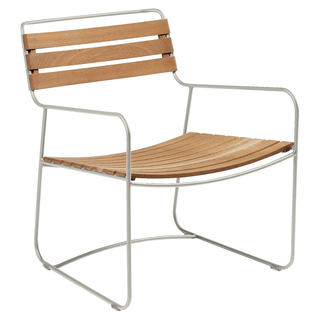 Fauteuil Surprising Bas Teck — Gris argile