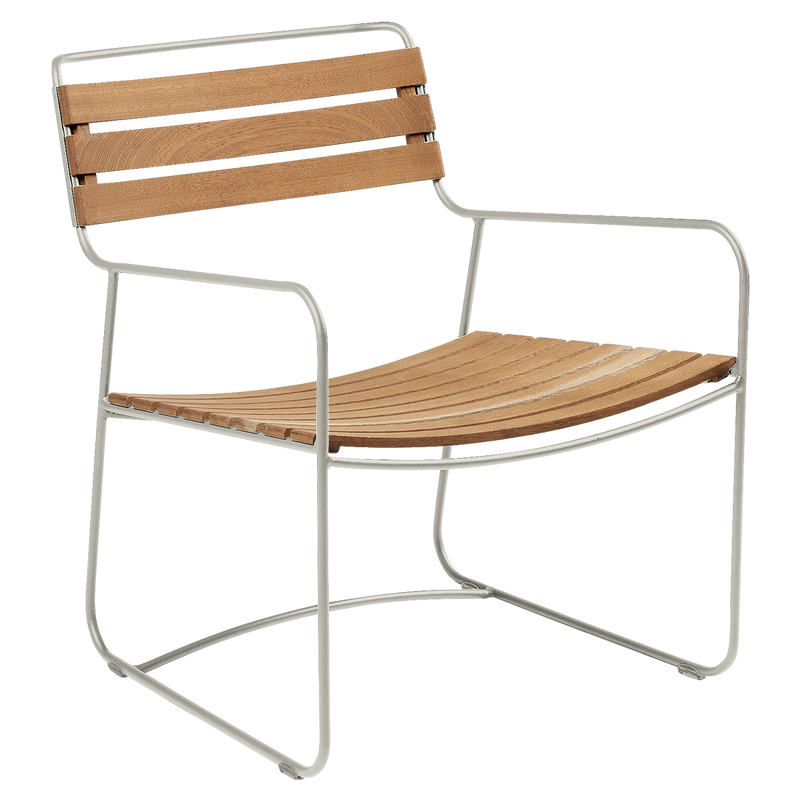 Fauteuil Surprising Bas Teck — Gris argile