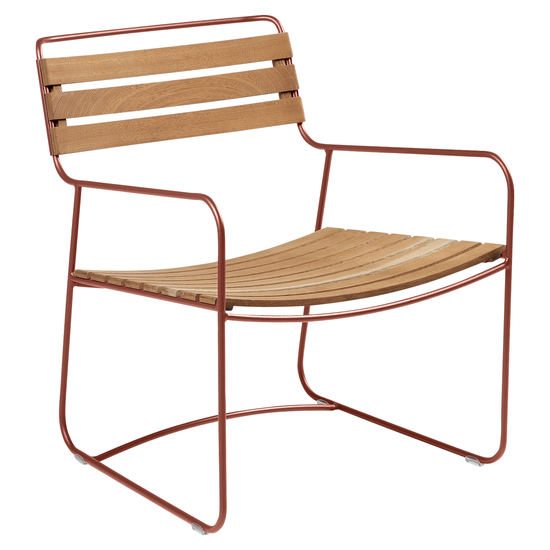 Fauteuil Surprising Bas Teck — Ocre rouge