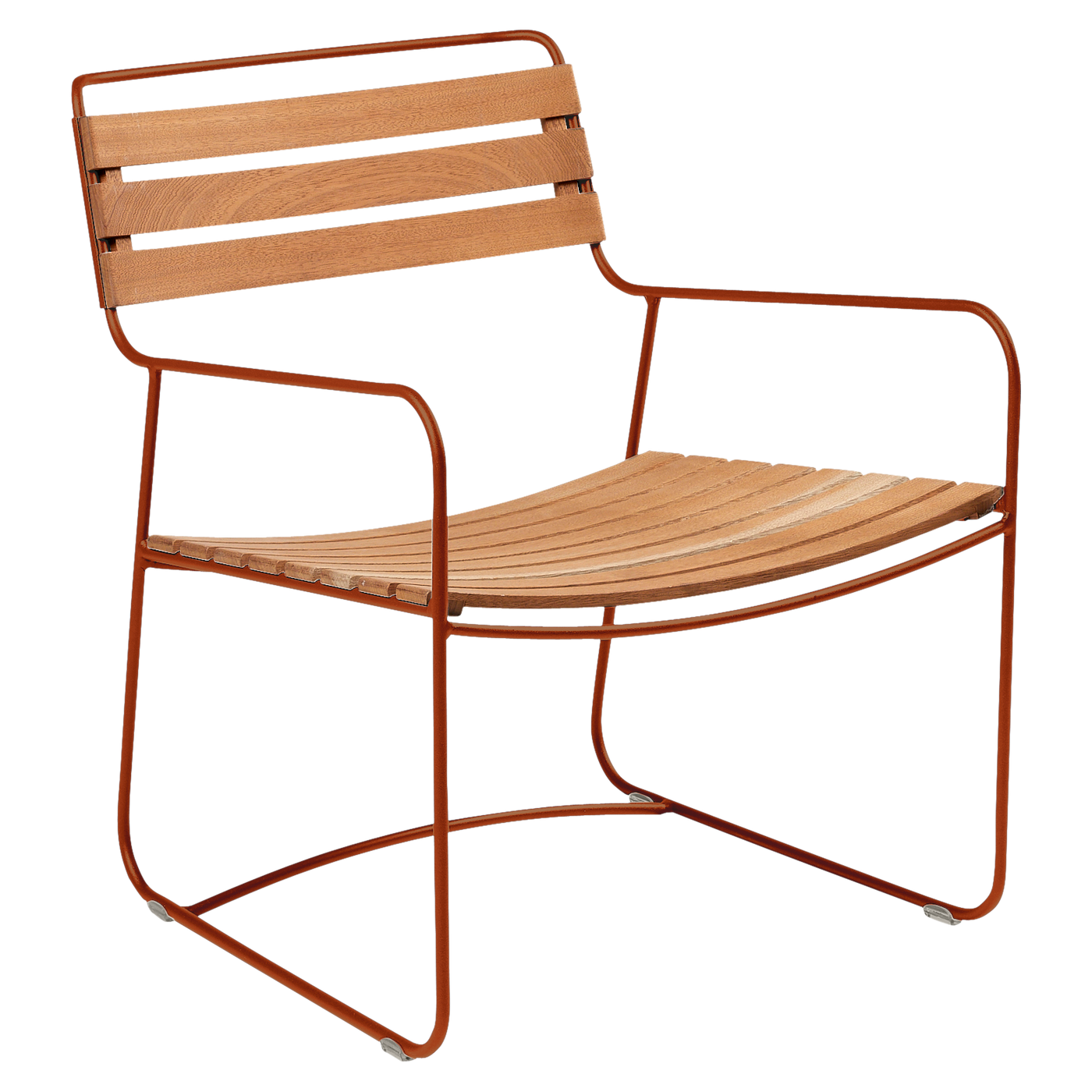 Fauteuil Surprising Bas Teck — Orange confite