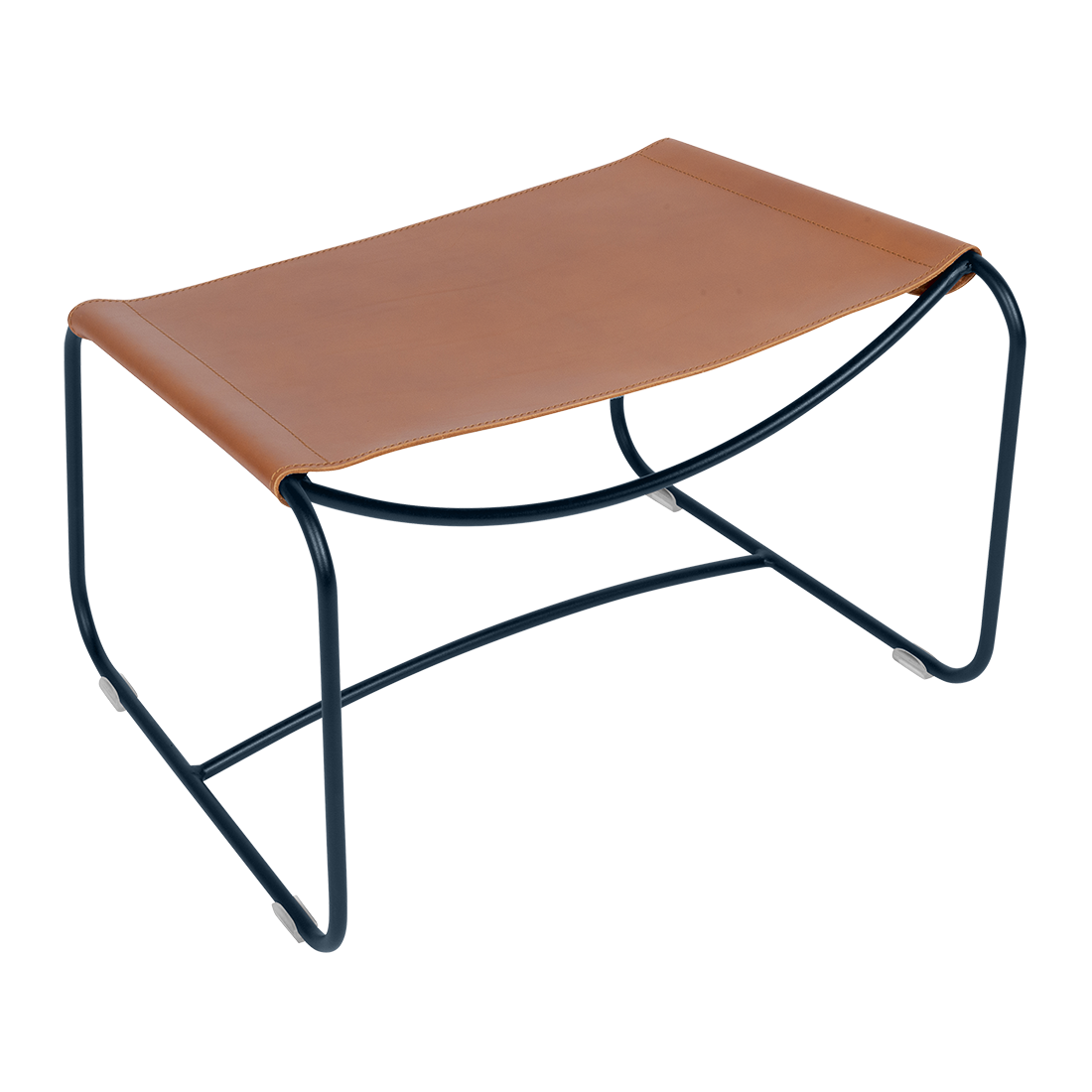 Tabouret Surprising Repose-pieds Cuir — Bleu abysse