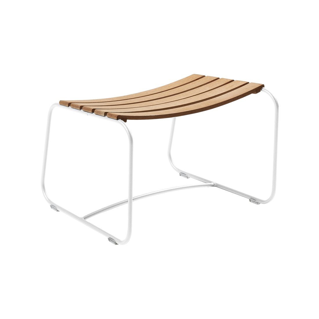 Tabouret Surprising Repose-pieds Teck — Blanc coton