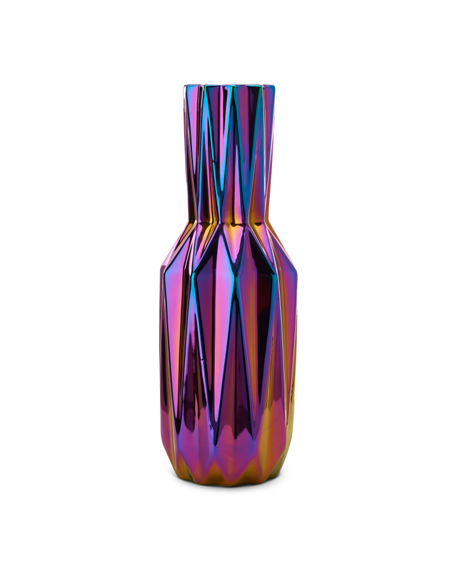 Vase Oily Folds - L, multi-colour