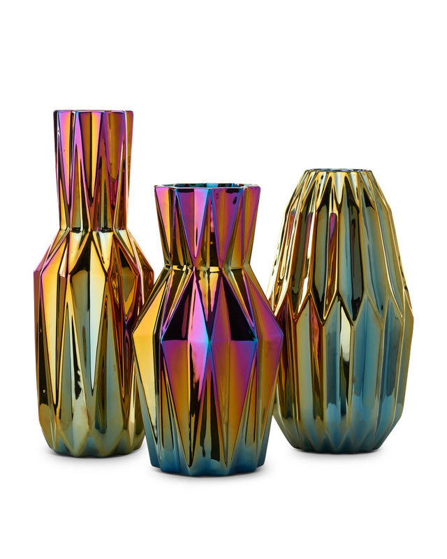 Vase Oily Folds - L, multi-colour