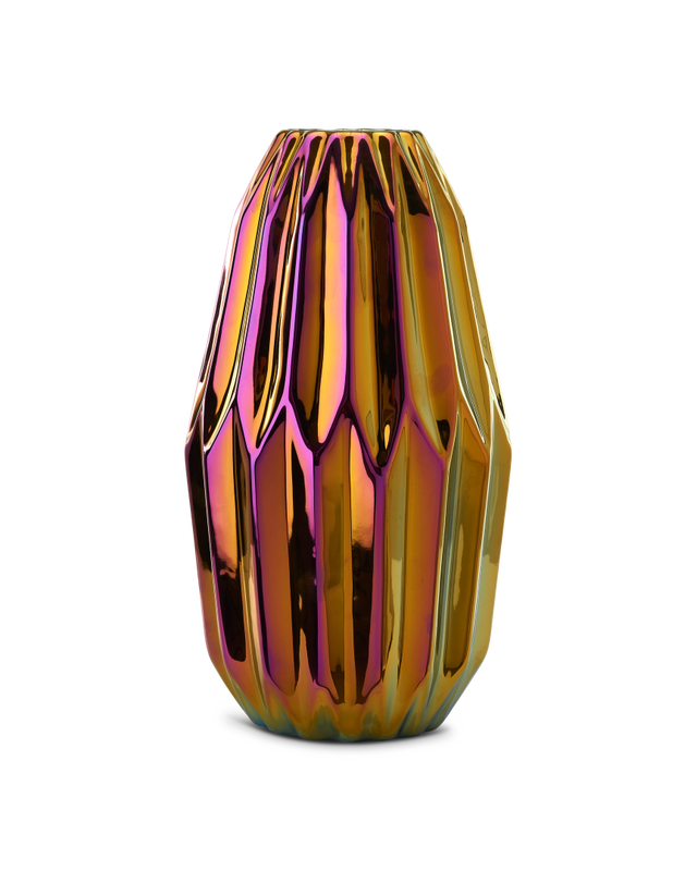 Vase Oily Folds - M, multi-colour