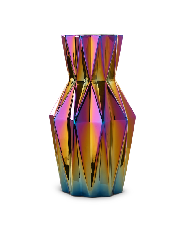 Vase Oily Folds - S, multi-colour