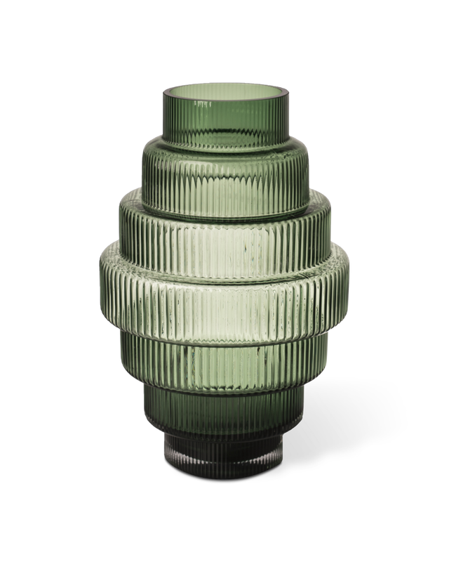 Vase Steps - S, dark green