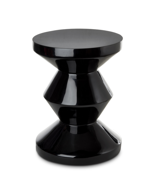 Tabouret Zig Zag, black