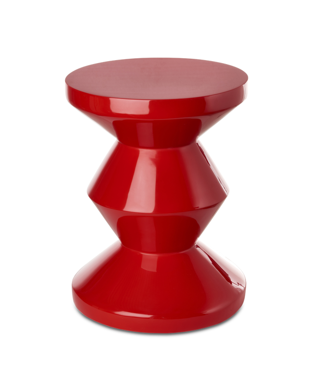 Tabouret Zig Zag, rust red