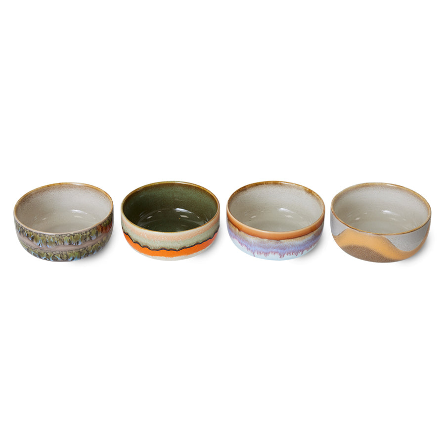 Bols à dessert 70s Ceramics (Set de 4)