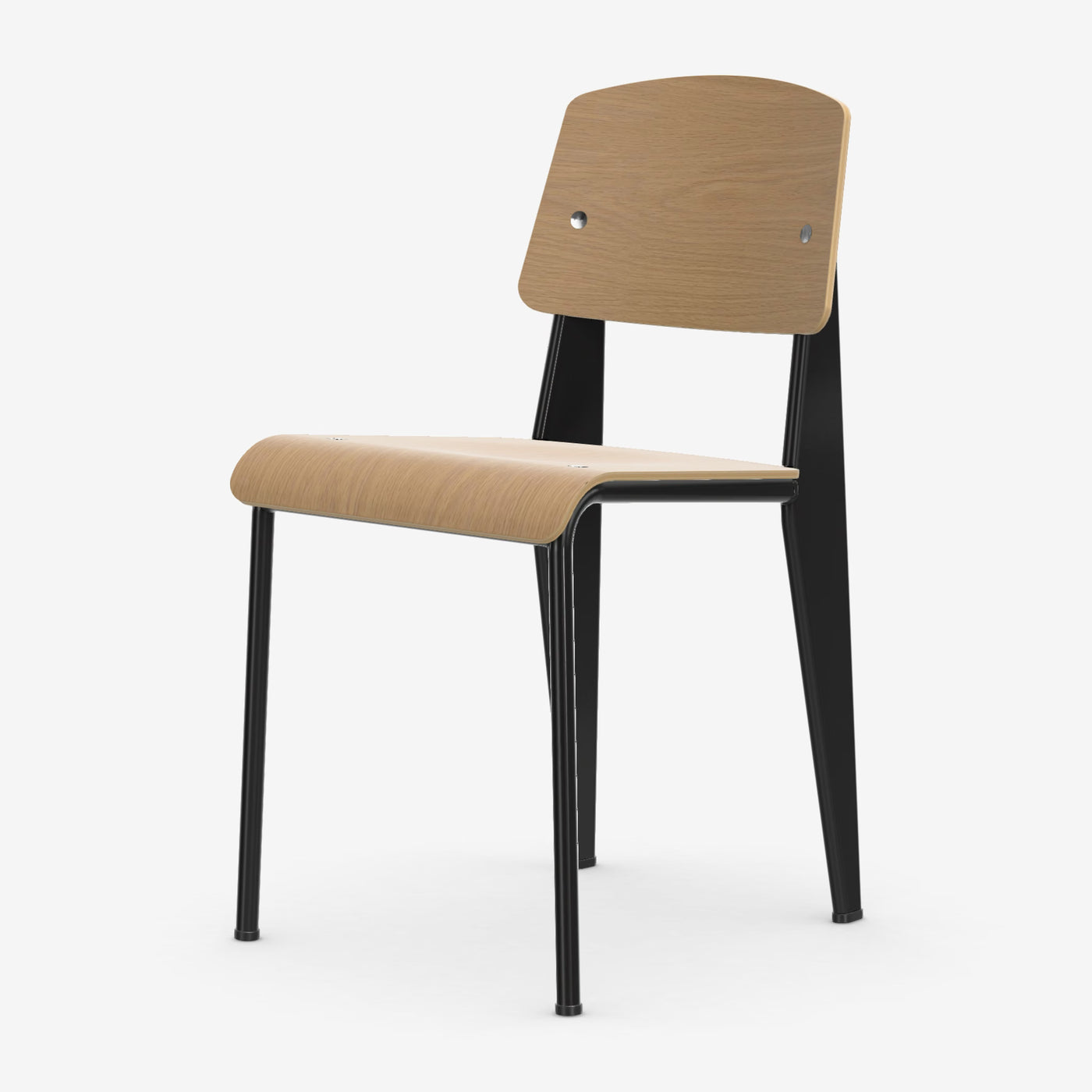 Chaise Standard — Noir foncé, Chêne naturel
