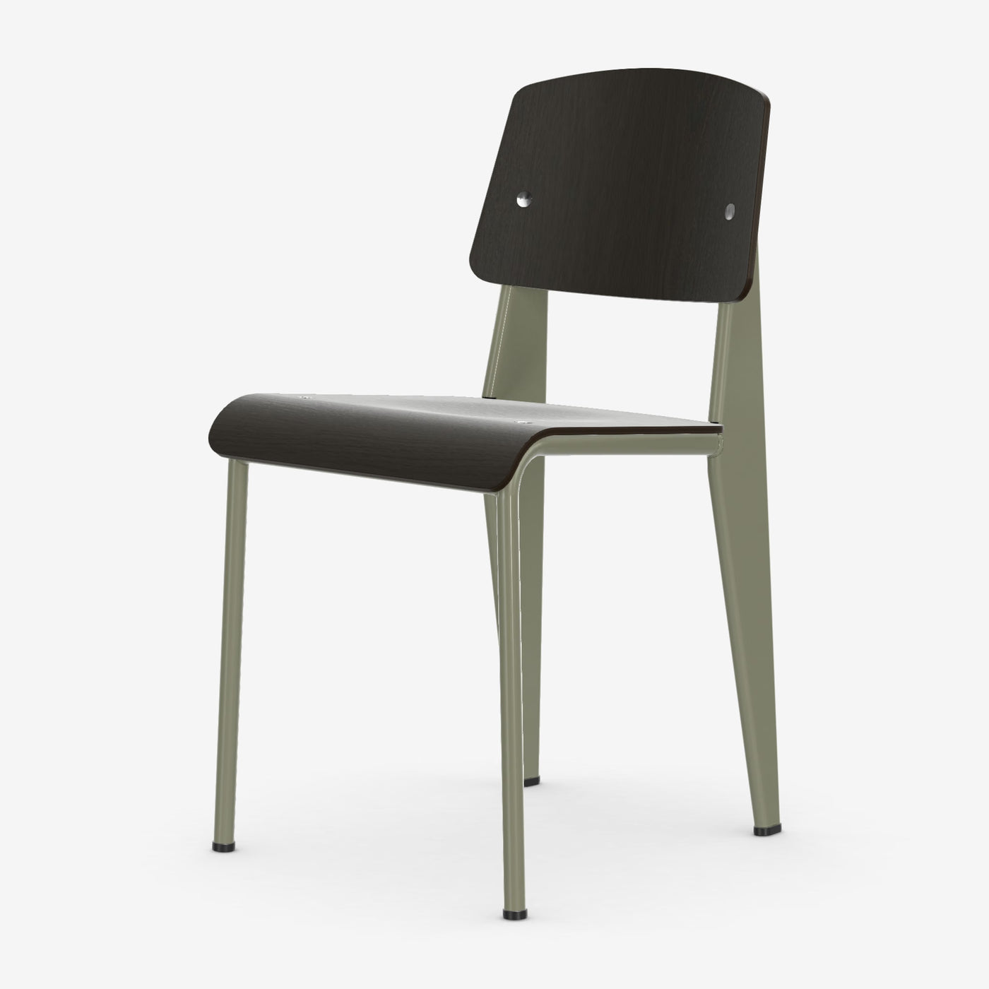 Chaise Standard — Prouvé Gris Vermeer, Chêne foncé