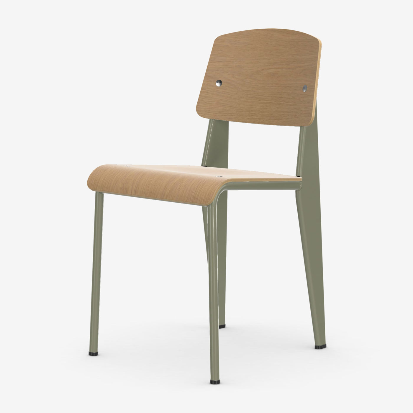 Chaise Standard — Prouvé Gris Vermeer, Chêne naturel