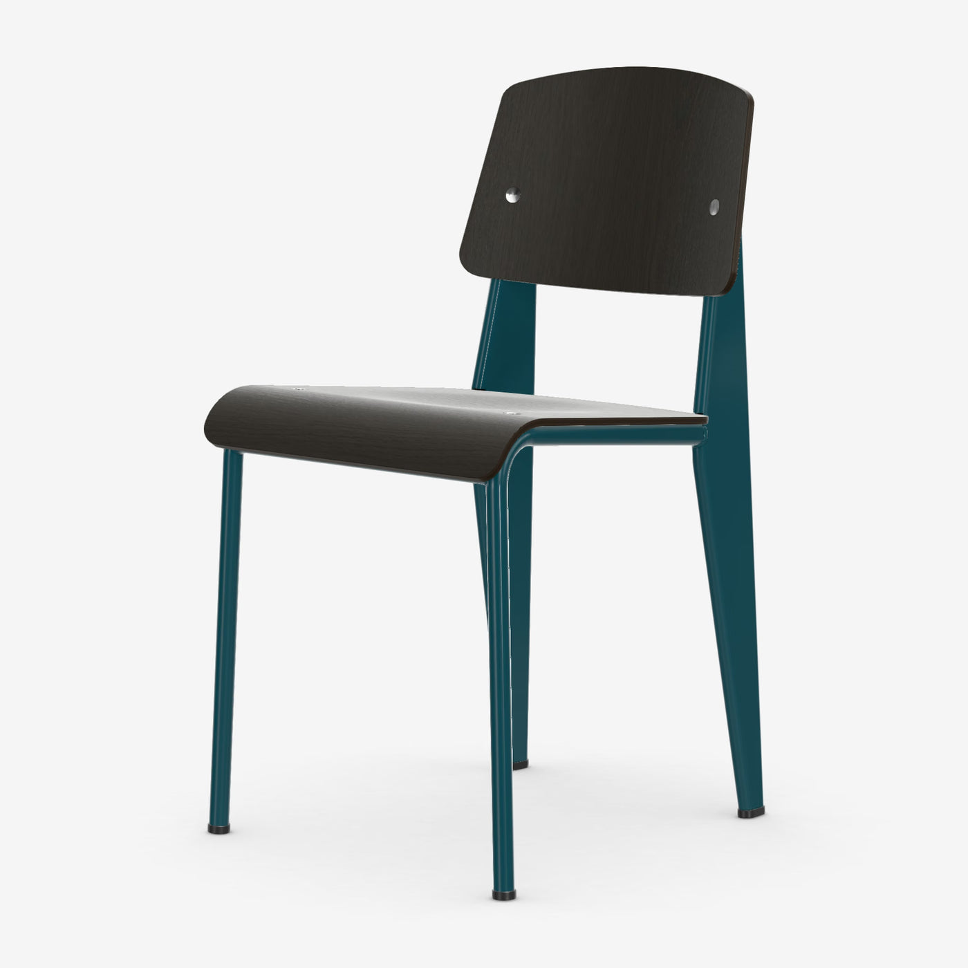 Chaise Standard — Prouvé Bleu Dynastie, Chêne foncé