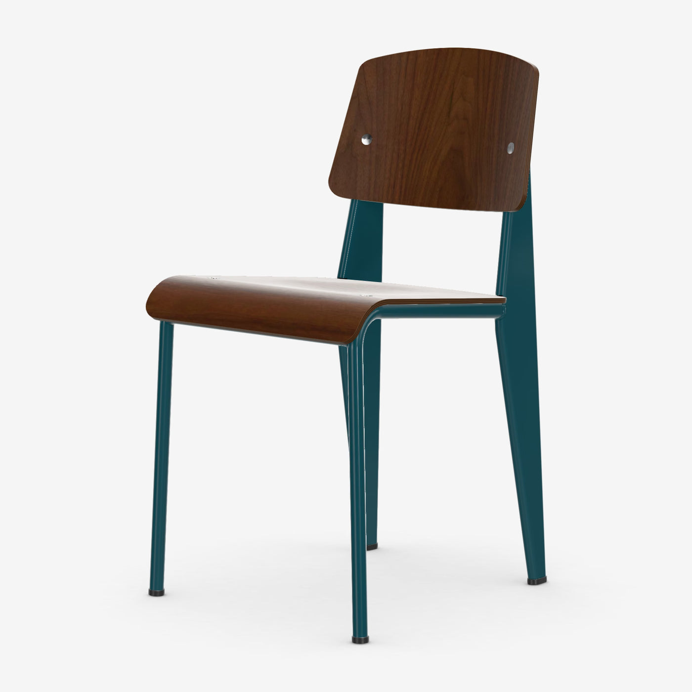 Chaise Standard — Prouvé Bleu Dynastie, Noyer pigmenté noir
