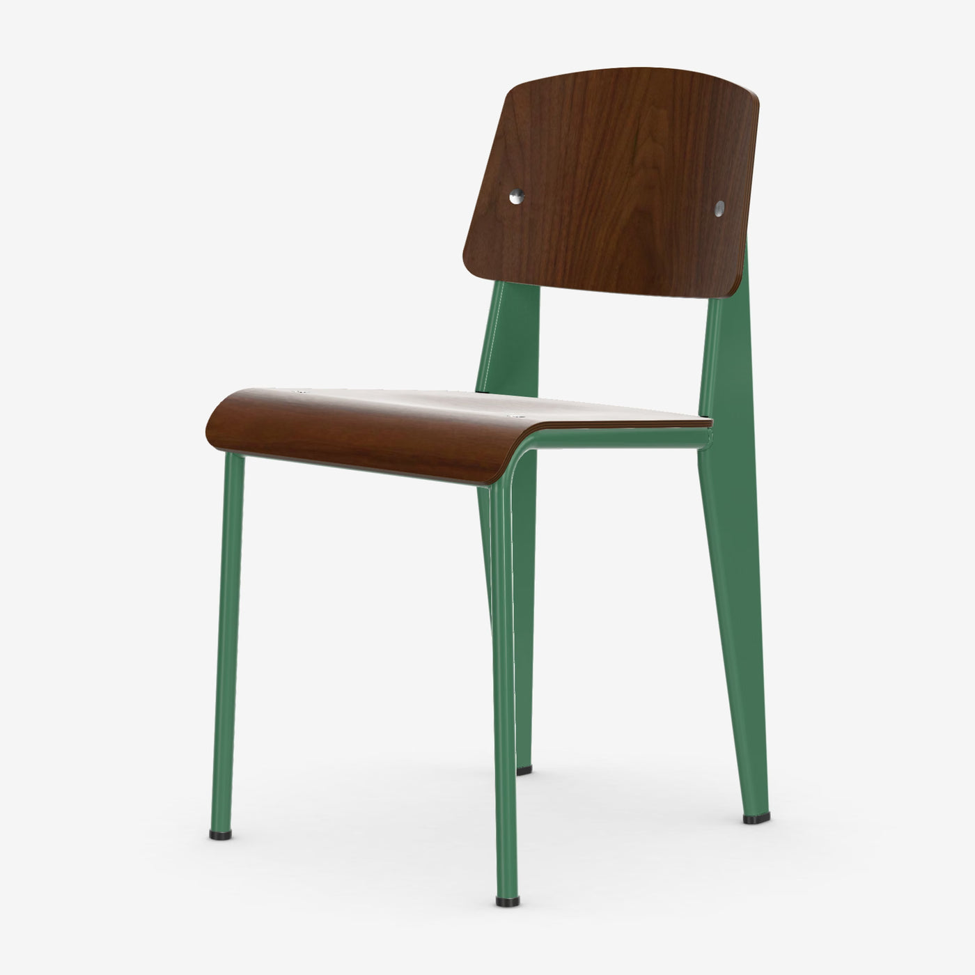 Chaise Standard — Prouvé Blé Vert, Noyer pigmenté noir