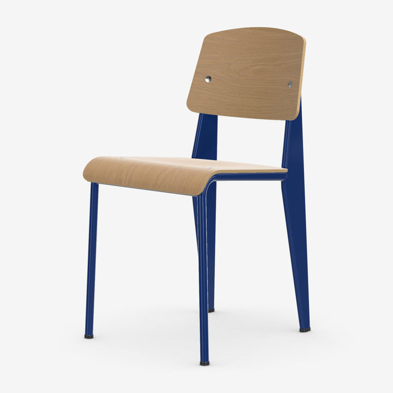 Chaise Standard — Prouvé Bleu Marcoule, Chêne naturel