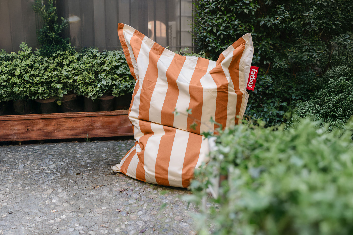 Pouf Original Outdoor, Stripe Orange Creme