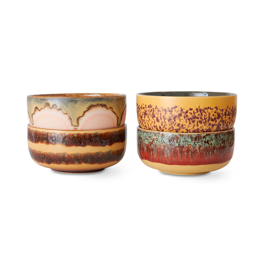 Bols à dessert 70s Ceramics (Set de 4)