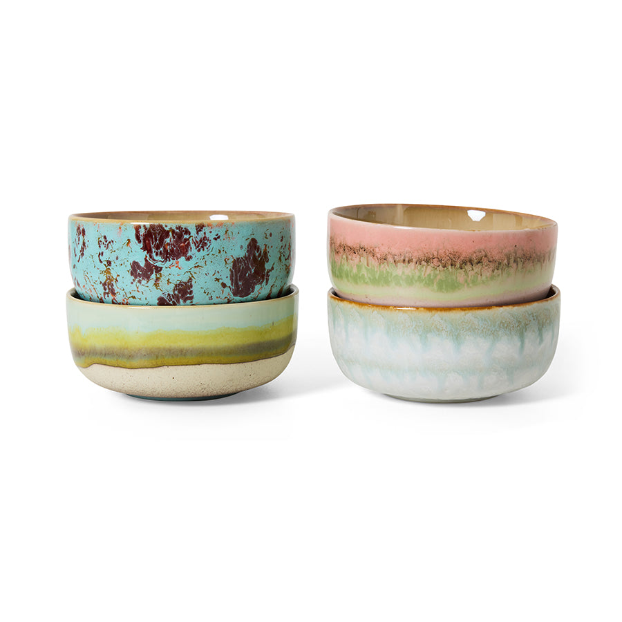 Bols à dessert 70s Ceramics (Set de 4)